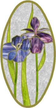design for Iris #2 stained glass window