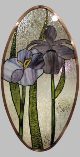 "Iris #1" Stained Glass Window